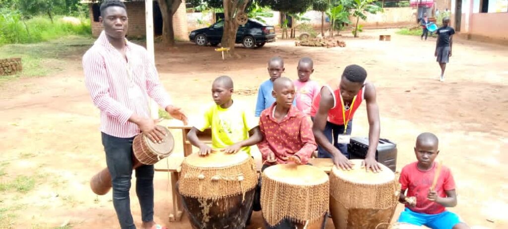 Children playing drums